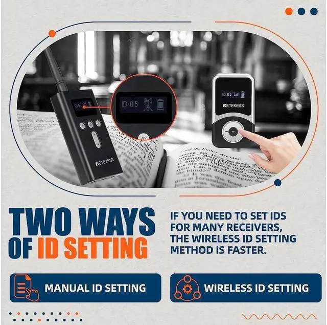 Alt view image 4 of 7 - Case of 4 Transmitter 60 Receiver 64 Slot Charging Case, Retekess T130S Tour Guide System, Assistive Listening System, One-touch Mute, 328ft, with 4 Wireless Mic for Plant Tours