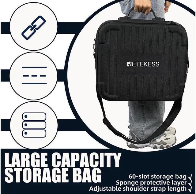 Alt view image 6 of 7 - Retekess T130 Tour Guide System Wireless, Interpreter Device Portable 60 Slot Handbag, 4 Transmitters, 60 Receivers, for Church, Training, Translator