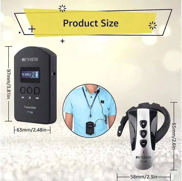 Alt view image 4 of 7 - Case of 2 Transmitter and 50 Receivers, Retekess TT106, Tour Guide System with Portable 50 Slot Storage Bag, Simultaneous Interpreting Church