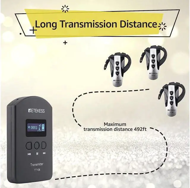 Alt view image 6 of 7 - Case of 2 Transmitter and 50 Receivers, Retekess TT106, Tour Guide System with Portable 50 Slot Storage Bag, Simultaneous Interpreting Church