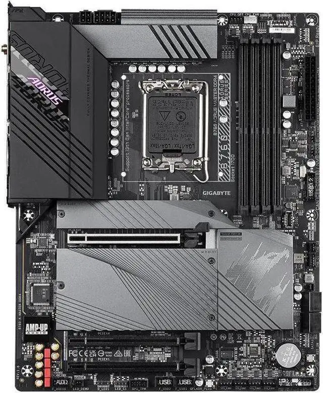 Alt view image 2 of 5 - GIGABYTE B760 AORUS MASTER DDR4 (Intel LGA 1700 ,ATX, 4x DDR4, 3*PCI-E 4.0 x4 M.2 SSD, 4x SATA, USB 3.2 Gen2X2 Type-C, Wi-Fi 6E , 2.5GbE LAN, Q-Flash Plus,EZ-Latch Plus , Gaming Motherboard)