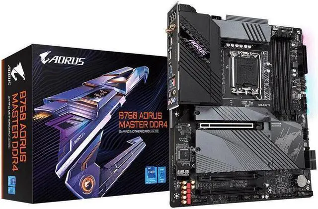 Main image of GIGABYTE B760 AORUS MASTER DDR4 (Intel LGA 1700 ,ATX, 4x DDR4, 3*PCI-E 4.0 x4 M.2 SSD, 4x SATA, USB 3.2 Gen2X2 Type-C, Wi-Fi 6E , 2.5GbE LAN, Q-Flash Plus,EZ-Latch Plus , Gaming Motherboard)