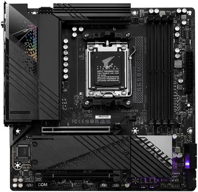 Alt view image 2 of 6 - GIGABYTE B650M AORUS PRO AX (AM5, AMD B650, Micro ATX , DDR5, PCIe 5.0 ,M.2 ,2.5GbE LAN & Wi-Fi 6E ,USB 3.2 Gen 2 Type-C, Q-Flash Plus, EZ-Latch)