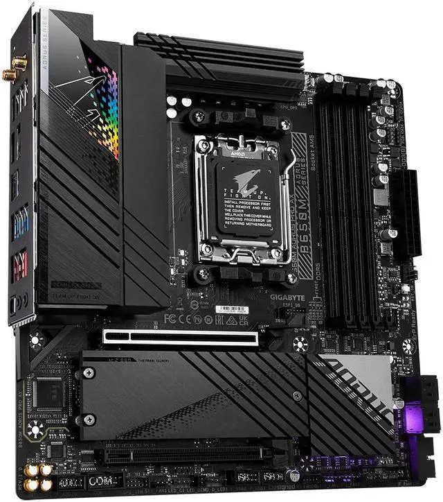 Alt view image 4 of 6 - GIGABYTE B650M AORUS PRO AX (AM5, AMD B650, Micro ATX , DDR5, PCIe 5.0 ,M.2 ,2.5GbE LAN & Wi-Fi 6E ,USB 3.2 Gen 2 Type-C, Q-Flash Plus, EZ-Latch)