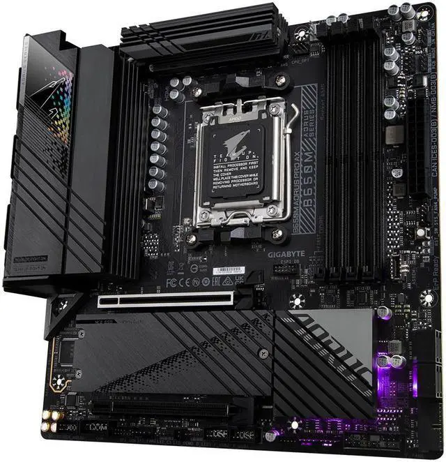Alt view image 5 of 6 - GIGABYTE B650M AORUS PRO AX (AM5, AMD B650, Micro ATX , DDR5, PCIe 5.0 ,M.2 ,2.5GbE LAN & Wi-Fi 6E ,USB 3.2 Gen 2 Type-C, Q-Flash Plus, EZ-Latch)