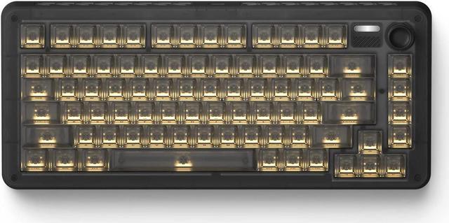 iQunix ZX75 Dark Side RS 75% RGB Mechanical Keyboard with Volume Knob, 81  Keys Hotswap TTC Goldpink Switches Wireless Keyboard, Supports Bluetooth 