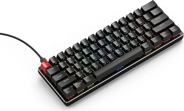 Alt view image 2 of 4 - Glorious Custom Gaming Keyboard - GMMK 60% Percent Compact - USB C Wired Mechanical Keyboard - RGB Hot Swappable Switches & Keycaps - Black Metal Top Plate