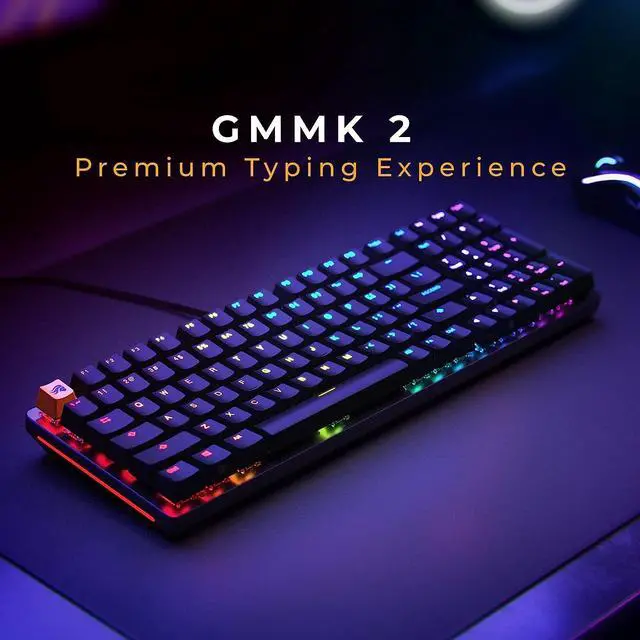 Alt view image 2 of 7 - Glorious GMMK2 - Hot Swappable Mechanical Keyboard - Black - 96% Full Size Wired Keyboard - Low-Profile - Cherry Mx Style Switches - Double Shot Keycaps & Linear Switches - PC Gaming Setup Accessories