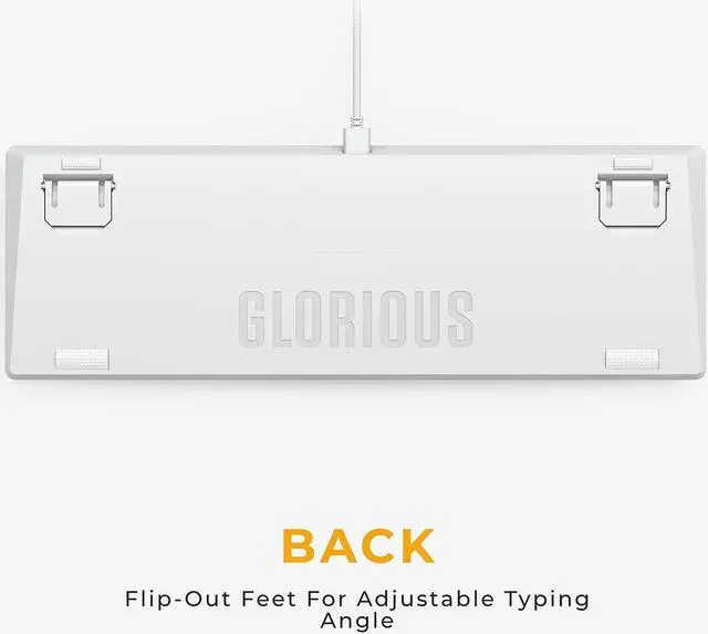 Alt view image 6 of 7 - Glorious GMMK2 - Hot Swappable Mechanical Keyboard - White - 96% Full Size Wired Keyboard - Low-Profile - Cherry Mx Style Switches - Double Shot Keycaps & Linear Switches - PC Gaming Setup Accessories