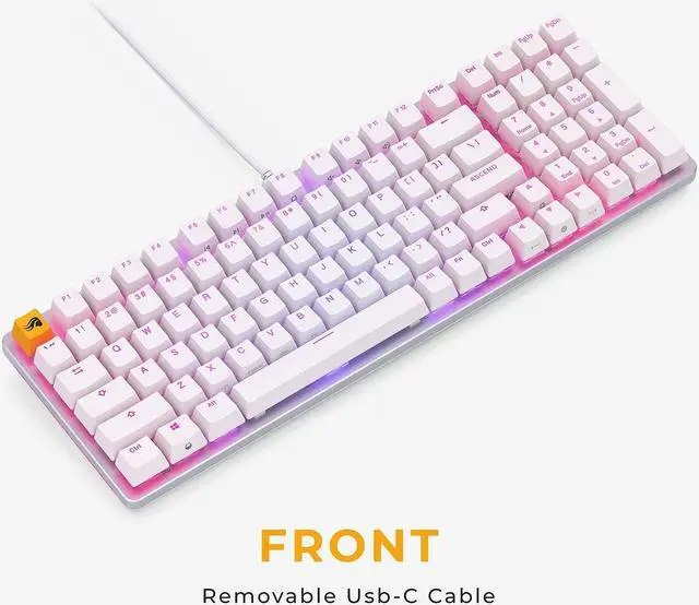 Alt view image 7 of 7 - Glorious GMMK2 - Hot Swappable Mechanical Keyboard - White - 96% Full Size Wired Keyboard - Low-Profile - Cherry Mx Style Switches - Double Shot Keycaps & Linear Switches - PC Gaming Setup Accessories