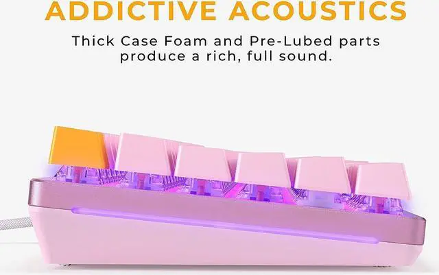 Alt view image 4 of 7 - Glorious GMMK2 - Hot Swappable Mechanical Keyboard - Pink - 96% Full Size Wired Keyboard - Low-Profile - Cherry Mx Style Switches - Double Shot Keycaps & Linear Switches - PC Gaming Setup Accessories