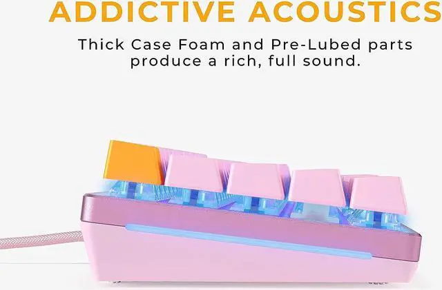 Alt view image 4 of 7 - GLORIOUS Gaming - Cute Keyboard - Pink - TKL Mechanical - Custom 65% Keyboard - Compact Low-Profile - Hotswap w/Cherry Mx Style - Double Shot Keycaps & Linear Switches - PC Gaming Setup Accessories