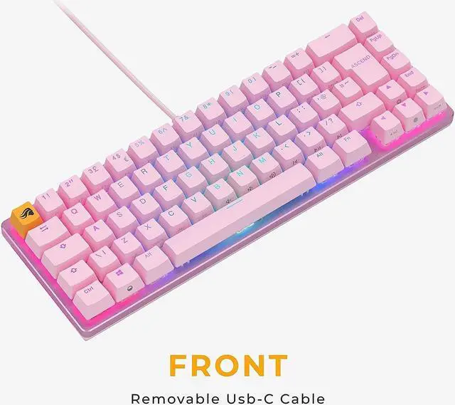 Alt view image 7 of 7 - GLORIOUS Gaming - Cute Keyboard - Pink - TKL Mechanical - Custom 65% Keyboard - Compact Low-Profile - Hotswap w/Cherry Mx Style - Double Shot Keycaps & Linear Switches - PC Gaming Setup Accessories