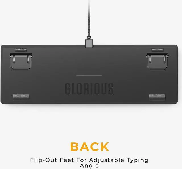 Alt view image 6 of 7 - GLORIOUS Cute 65% Gaming Keyboard - Black - TKL Mechanical - - Compact Low-Profile - Hotswap w/Cherry Mx Style - Double Shot Keycaps & Linear Switches - PC Gaming Setup Accessories