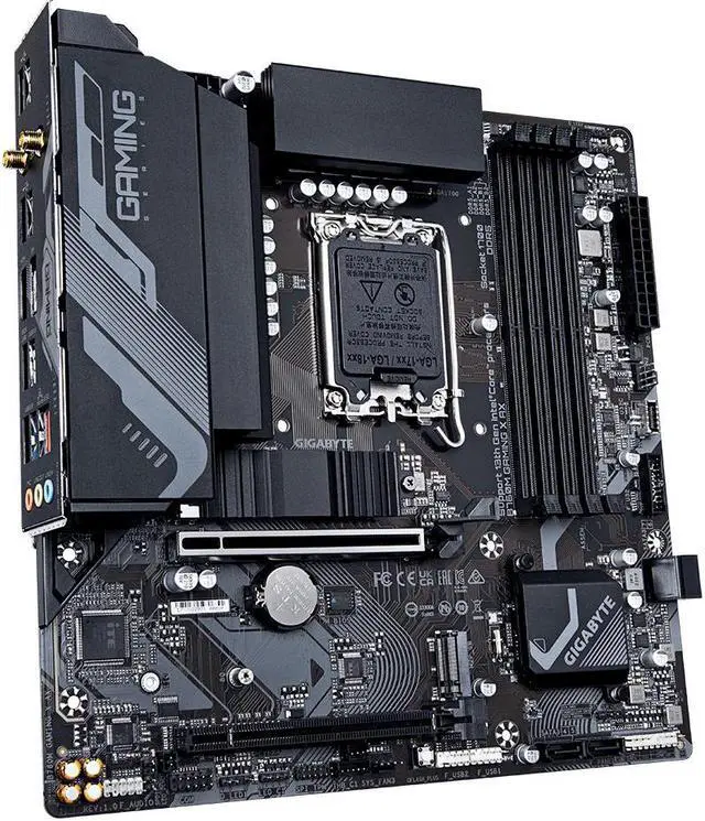 Alt view image 3 of 12 - GIGABYTE B760M GAMING X AX DDR5 (LGA 1700 Intel B760 M-ATX Motherboard with DDR5, Dual M.2, PCIe 4.0, Front USB 3.2 Gen 2 Type-C, 2.5GbE LAN, Q-Flash Plus, PCIe EZ-Latch)