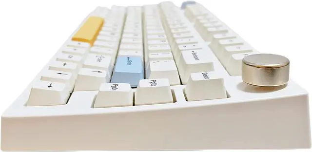 Alt view image 5 of 7 - KEYDOUS Wireless Mechanical Keyboard with Knob Bluetooth 5.0/2.4G/Wired Connection 75% Hot Swappable Custom RGB Programmable Gaming Keyboard with PBT Keycap for Win Mac-Gateron Pro Milky Yellow Switch