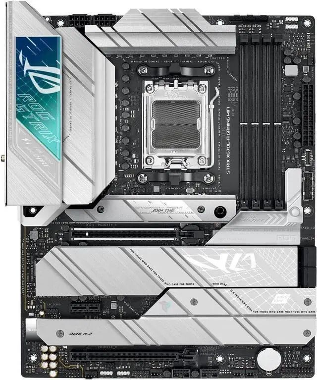 Alt view image 7 of 13 - ASUS ROG Strix X670E-A Gaming WiFi 6E Socket AM5 (LGA 1718) Ryzen 7000 Gaming Motherboard(16+2 Power Stages,PCIe® 5.0, DDR5,4xM.2 Slots,USB 3.2 Gen 2x2, WiFi 6E, AI Cooling II)