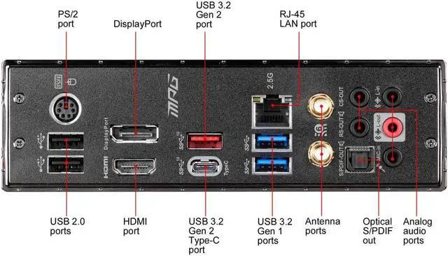 Alt view image 4 of 6 - MSI MPG Z490M GAMING EDGE WIFI LGA 1200 Micro ATX Intel Motherboard