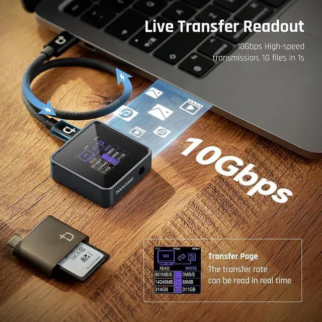 Alt view image 6 of 7 - Pocket Series M.2 NVMe SSD Enclosure,Support 3s PLP Prevents Write Data Loss,USB 3.2 Gen 2 Type-C (10 Gbps), fits NVMe PCIe, Exclusive to Size 2230,Support M-Key B+M Key UASP (Grey)