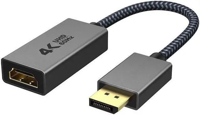Main image of Active DisplayPort to HDMI Adapter, 4K@60Hz Unidirectional DP to HDMI Adapter, [Updated New Model], Display Port to HDMI Compatible for HP, ThinkPad, AMD, NVIDIA, Desktop and More - Grey