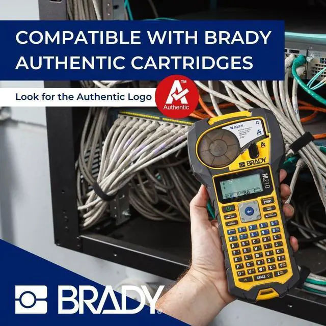Alt view image 6 of 7 - Brady M210 Portable Label Printer with Rubber Bumpers, Multi-Line Print, 6 to 40 Point Font (Replaces BMP21-PLUS Printer), Yellow/Black, 9.5 in H x 4.5 in W x 2.5 in D