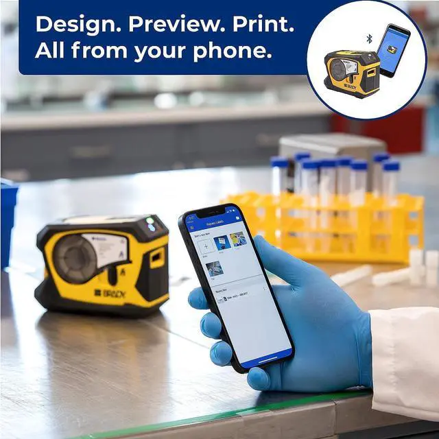 Alt view image 4 of 6 - Brady M211 Portable Bluetooth Monochrome Label Printer