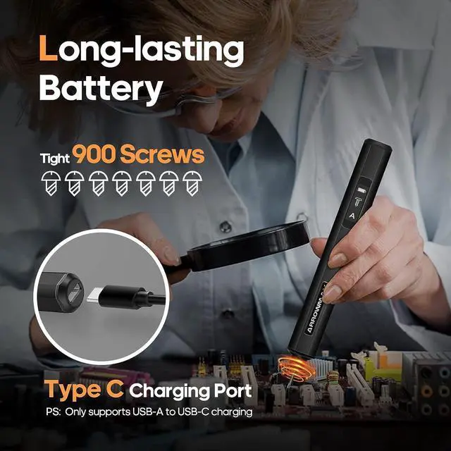 Alt view image 5 of 7 - 102 in 1 Electric Screwdriver, ARROWMAX Cordless Precision Screwdriver Set with 96 Magnetic Bits, Red Dot, IF Winning Design, Rechargeable Electronic Screwdriver Set for Phone Laptop Camera Watch