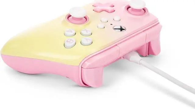 Alt view image 3 of 6 - PowerA Advantage Wired Controller for Xbox Series X|S - Pink Lemonade, Xbox Controller with Detachable 10ft USB-C Cable, Mappable Buttons, Trigger Locks and Rumble Motors, Officially Licensed for Xbox