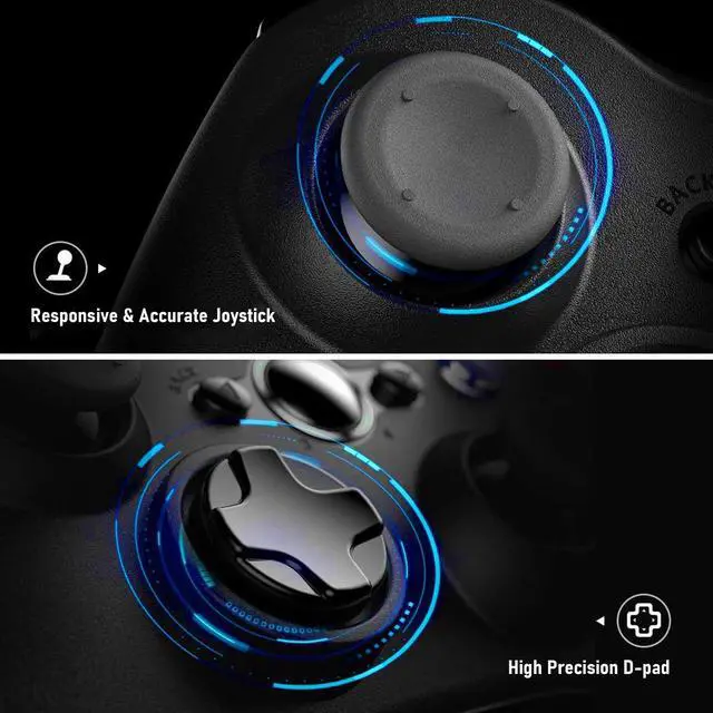 Alt view image 6 of 6 - Wireless Controller Compatible with Xbox 360 2.4G Wireless Controller Gamepad Joystick Compatible with Xbox 360&360Slim /PC with Receiver - Black