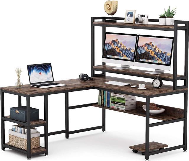 L Shaped Computer Desk, 59'' Corner Office Desk, Office Desk with