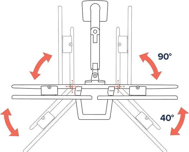 Alt view image 5 of 6 - Ergotron  HX Dual Monitor Arm, VESA Desk Mount  for 2 Monitors Up to 32 Inches, 5 to 17.5 lbs Each  White