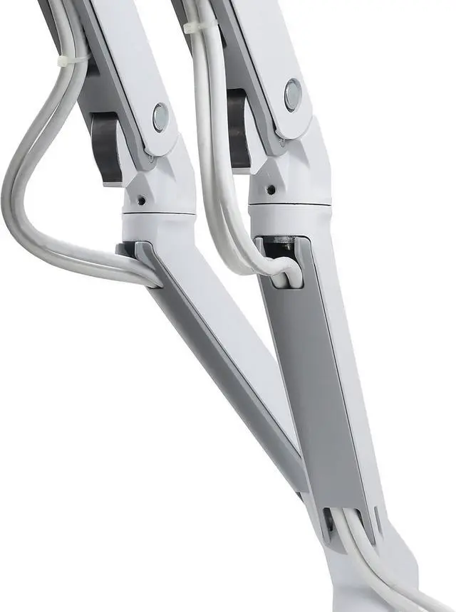 Alt view image 6 of 6 - Ergotron  MXV Dual Monitor Arm, VESA Desk Mount  for 2 Monitors Up to 24 Inches, 7 to 20 lbs Each  White