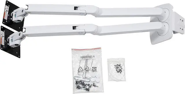 Alt view image 5 of 6 - Ergotron  MXV Dual Monitor Arm, VESA Desk Mount  for 2 Monitors Up to 24 Inches, 7 to 20 lbs Each  White