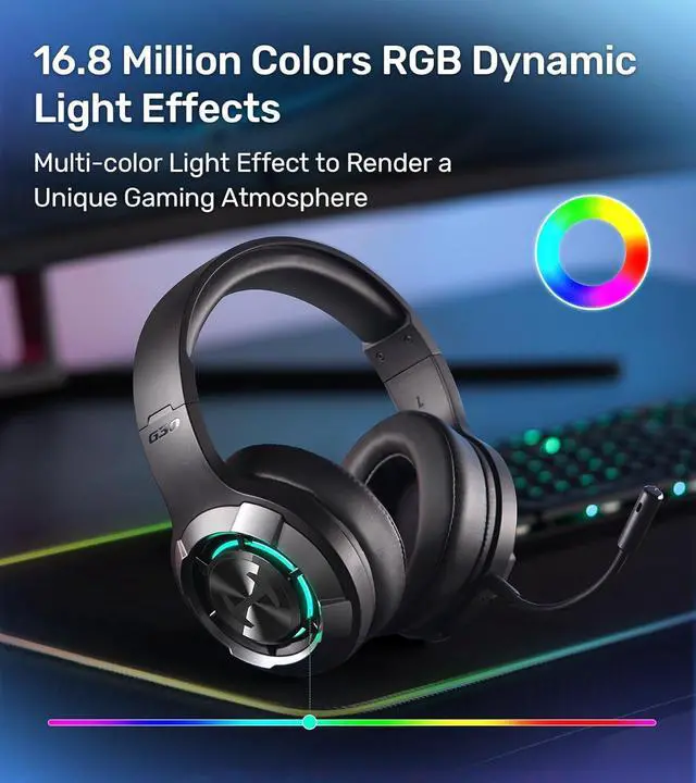Alt view image 6 of 7 - HECATE by Edifier G30S Wireless Gaming Headset, 2.4GHz / Bluetooth 5.3 Dual-Mode Transmission, Game Sound Effects, Dual Noise Cancelling Microphone for PC/MAC/PS4/PS5, RGB Lighting - Black
