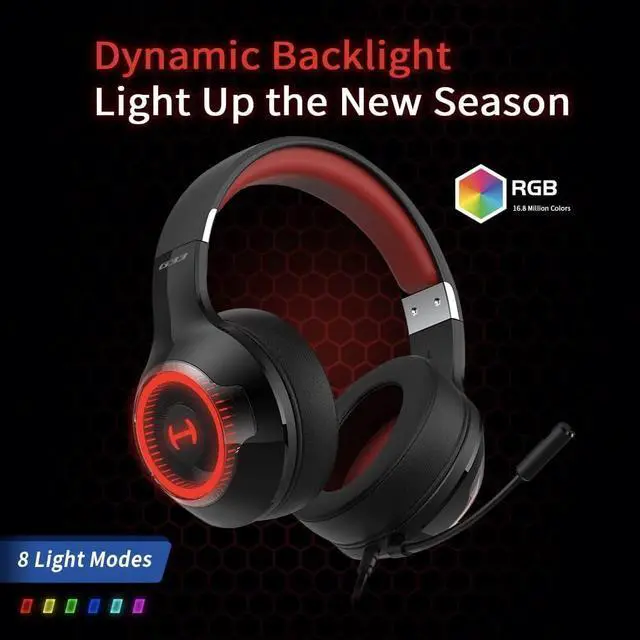 Alt view image 6 of 7 - HECATE by Edifier G33 USB Gaming Headset, 7.1 Surround Sound, Over Ear Headphones with Detachable Noise Cancelling Microphone, 40mm Driver, RGB Light Effect, Works with PC, PS5, PS4, Mac, Laptop