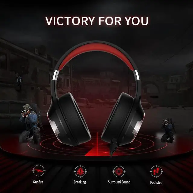 Alt view image 3 of 7 - HECATE by Edifier G33 USB Gaming Headset, 7.1 Surround Sound, Over Ear Headphones with Detachable Noise Cancelling Microphone, 40mm Driver, RGB Light Effect, Works with PC, PS5, PS4, Mac, Laptop