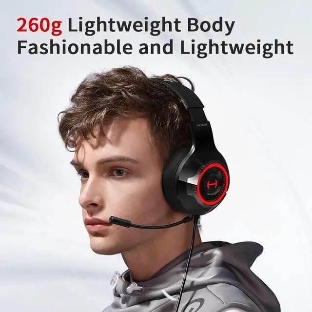 Alt view image 5 of 7 - HECATE by Edifier G33 USB Gaming Headset, 7.1 Surround Sound, Over Ear Headphones with Detachable Noise Cancelling Microphone, 40mm Driver, RGB Light Effect, Works with PC, PS5, PS4, Mac, Laptop