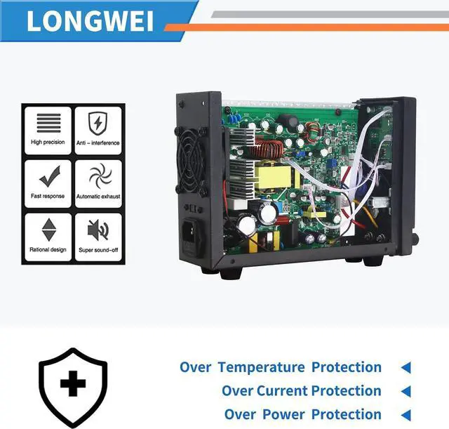 Alt view image 5 of 5 - DC Power Supply Variable,30V 10A 4 Digital LED Display Adjustable Regulated Switching Power Supply Digital with Leads Power Cord (30V 10A Black)
