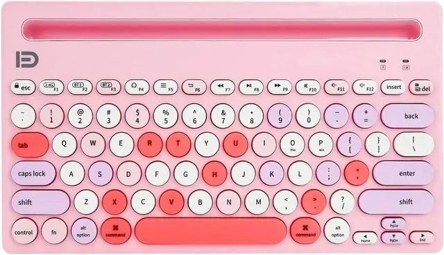 Alt view image 5 of 5 - Wireless Bluetooth Keyboard, Attoe Dual Mode Multi-Device Cute Portable Slim Wireless Keyboard with USB Nano, 20m Connection Distance for Tablet PC Windows Android iOS Mac (Pink)