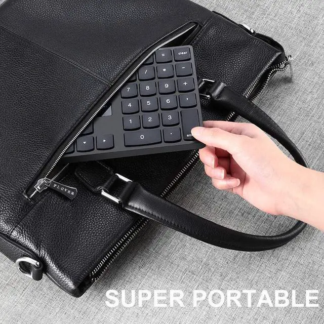 Alt view image 3 of 6 - Numeric Keypad, 35-Keys Portable USB Wireless Numeric Keypad Rechargeable Ultra-Silent External Numeric Pad for MacBook/MacBook Pro/Air and Windows Laptop