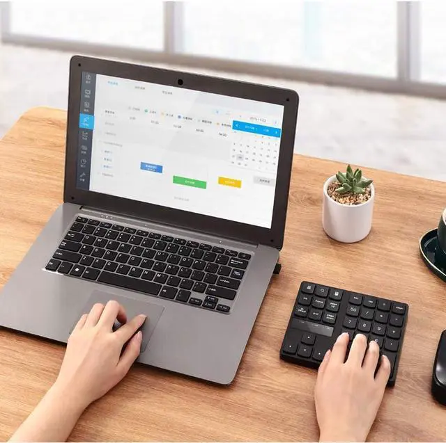 Alt view image 5 of 6 - Numeric Keypad, 35-Keys Portable USB Wireless Numeric Keypad Rechargeable Ultra-Silent External Numeric Pad for MacBook/MacBook Pro/Air and Windows Laptop