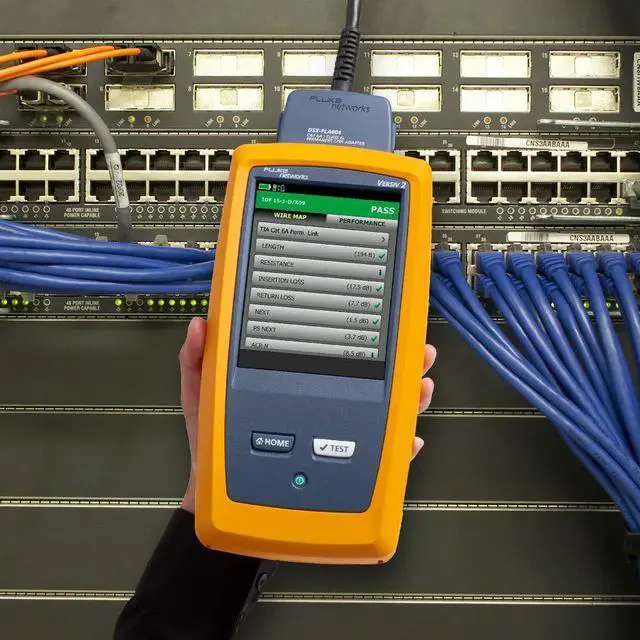 Alt view image 6 of 7 - Fluke Networks CableAnalyzer Copper Cable Certifier for Category 5, 5e, 6, & 6A Twisted-Pair Cabling, 1 GHz Range, Touchscreen, LinkWare Reporting, includes Permanent Link & Channel Adapters DSX2-5000