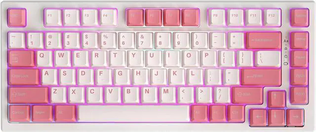 Main image of 75% Hot Swappable Wireless Gaming Mechanical Keyboard, RGB Backlights, BT5.0/2.4G/USB-C, Dye Sub PBT Keycaps for Linux/Win/Mac(Gateron G Pro Red, Red)