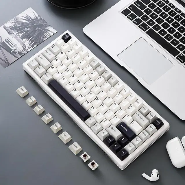 Alt view image 7 of 7 - 84 Keys 75% Gasket NKRO Hot Swappable 2.4Ghz/Bluetooth 5.0/USB-C Wireless Mechanical Gaming Keyboard, 5000mAh Battery, RGB Backlight for Win/Mac/Gamers(Gateron Red Switch, White)