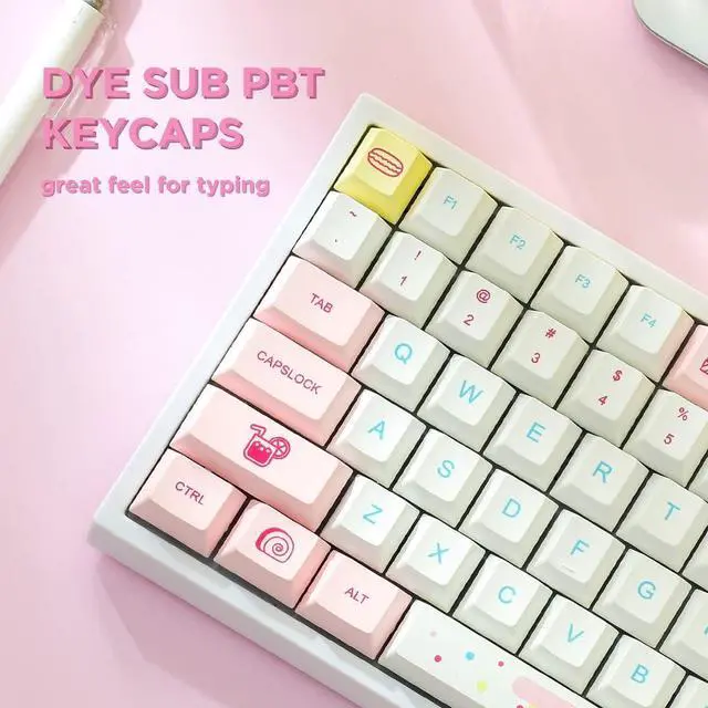 Alt view image 2 of 3 - Macaron Theme 84-Key RGB Hotswap 2.4Ghz/Bluetooth 5.0/USB-C Wireless Mechanical Gaming Keyboard with PBT Dye-subbed Keycaps for Mac/Win/Gamers (Gateron PRO Red Switch)