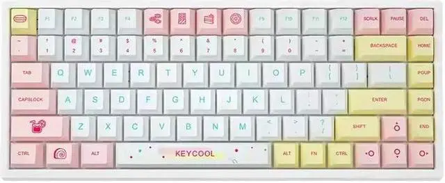 Main image of Macaron Theme 84-Key RGB Hotswap 2.4Ghz/Bluetooth 5.0/USB-C Wireless Mechanical Gaming Keyboard with PBT Dye-subbed Keycaps for Mac/Win/Gamers (Gateron PRO Red Switch)