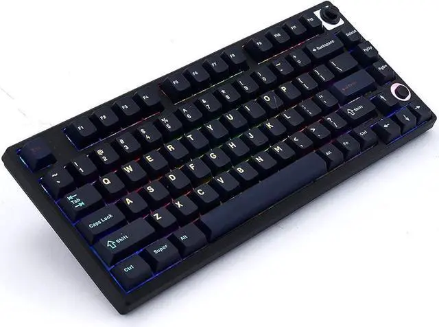 Alt view image 2 of 4 - 80 Keys 75% Mechanical Keyboard, RGB Backlit Hotswap Wireless Keyboard Support Bluetooth/2.4G/Wire Connection, Gaming Keyboard with Cherry MX Silent Red Switches, PBT Keycaps and Volume Knob