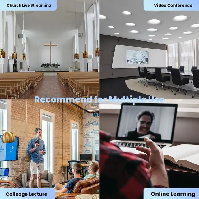 Alt view image 7 of 7 - HDMI/USB PTZ Camera 10X Optical Zoom 60fps 1080P Video Conference Camera for Church Worship Live Streaming Meeting Online Learn with Zoom Skype OBS and More