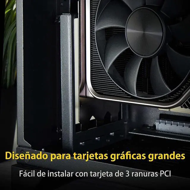 Alt view image 6 of 7 - Vertical PCIe 4.0 GPU Mount Bracket Graphic Card Holder with 5V 3 Pin ARGB LED Module, Video Card VGA Support Kit with PCIe 4.0 X16 Gen4 17cm/6.69in Riser Cable 90 Degree Right Angle (Black)