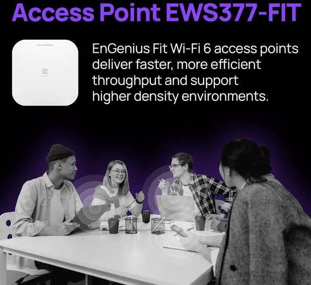 Alt view image 2 of 7 - EnGenius WiFi 6 AX3600 4x4 Multi-Gigabit Access Point with 2.5Gbps Port, OFDMA, MU-MIMO, PoE+, WPA3, 1GB RAM, License-Free Cloud or On-Premise Management Tools (Power Adapter Not Included)